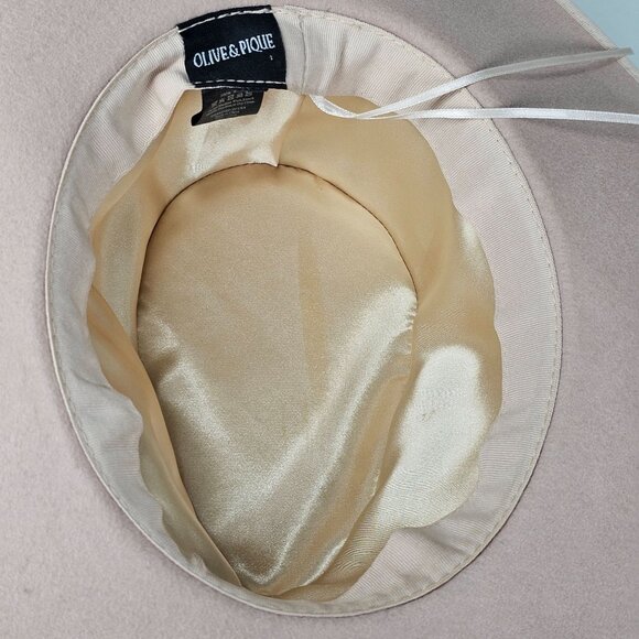 Olive & Pique Ella Wool Felt Gambler Flat Brim Western Hat with Aztec Band‎ OS - Picture 14 of 16